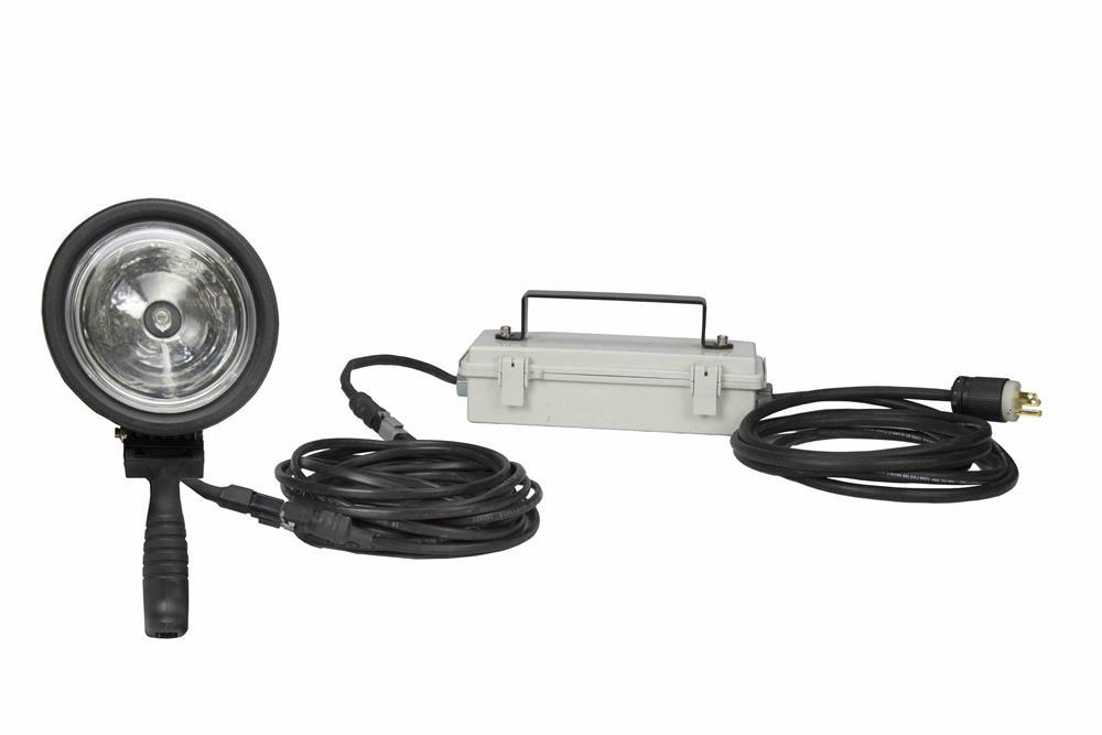 6 Million Candlepower Handheld Spotlight - 120-277V AC - 25' Cord - 100 Watts - Made in the USA - PuriLite
