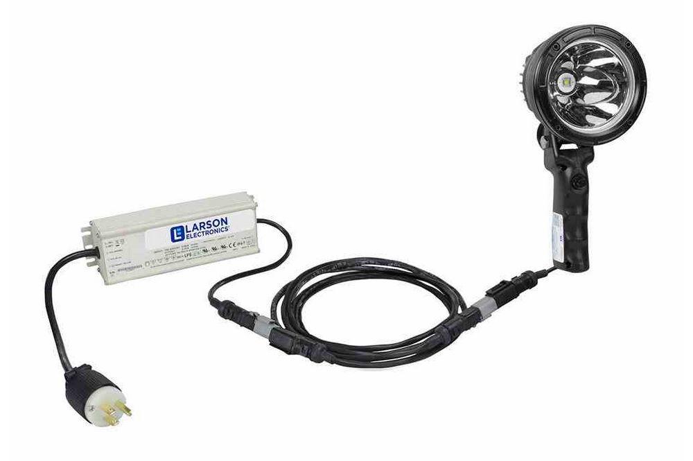 25W Handheld LED Hunting Spotlight - 6 Million Candlepower - 120-277V AC - 1000' Beam - Pistol Grip - PuriLite