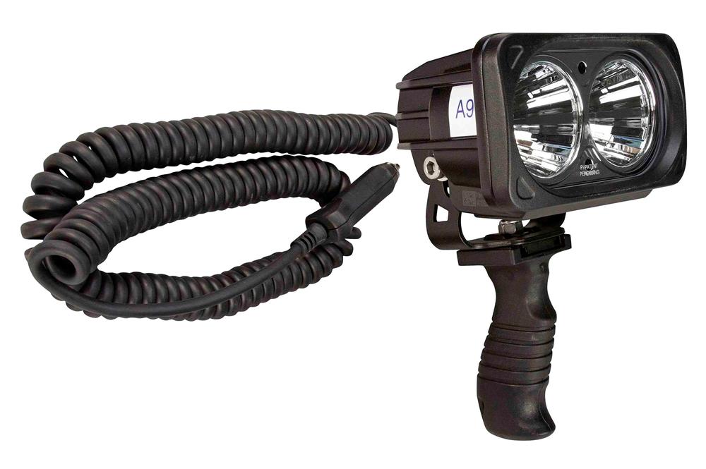 High Intensity 20 Watt LED Handheld Spotlight - 16' Coil Cord with Cigarette Plug - PuriLite