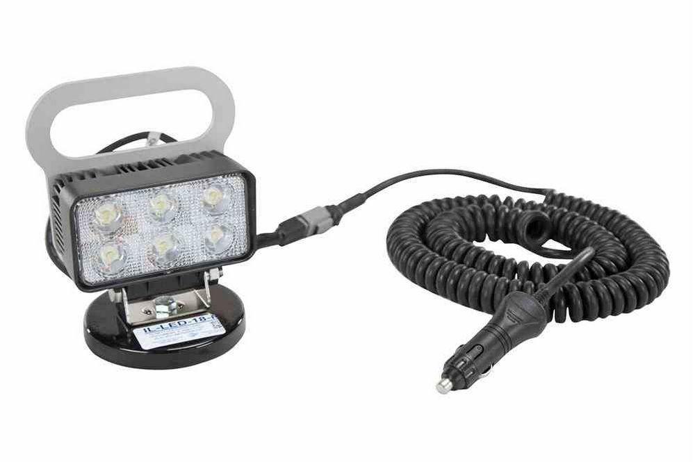 18 Watt LED Flood Light - Magnetic Base - 1400 Lumens - Six 3-Watt LEDs - 10-32 Volt DC - IP67 Water - PuriLite