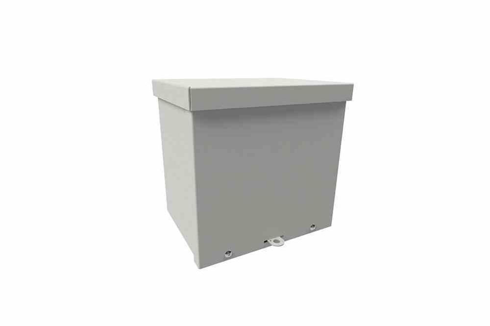 Carbon Steel Enclosure - 24" x 24" x 8" - Flip Cover Lid - Powder Coated Grey - N3R - PuriLite