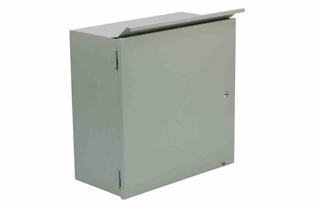 Carbon Steel Enclosure - 24" x 24" x 12" - Single Door, Hinged Cover - NEMA 3R - PuriLite