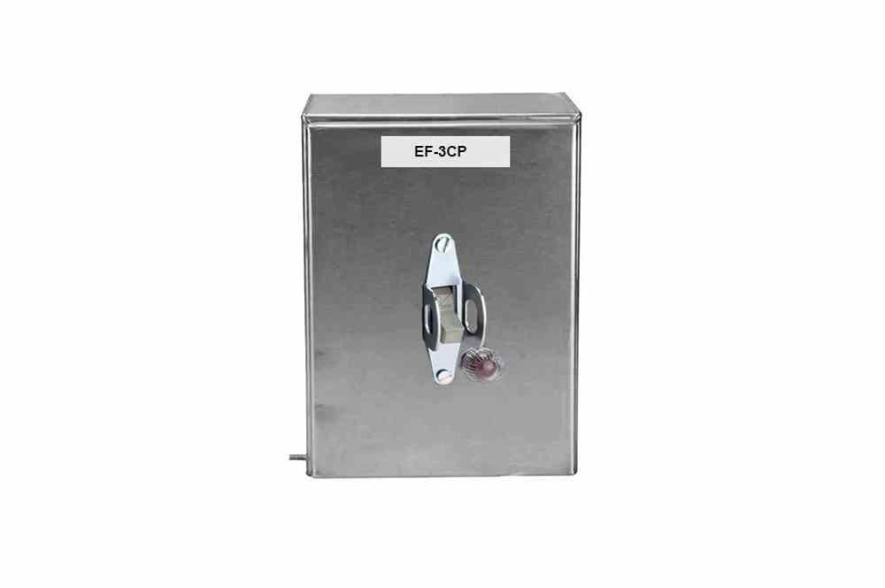 Industrial Stainless Steel Power Switch - On/Off - Red Pilot Light, Padlockable - Label/EF3 - PuriLite