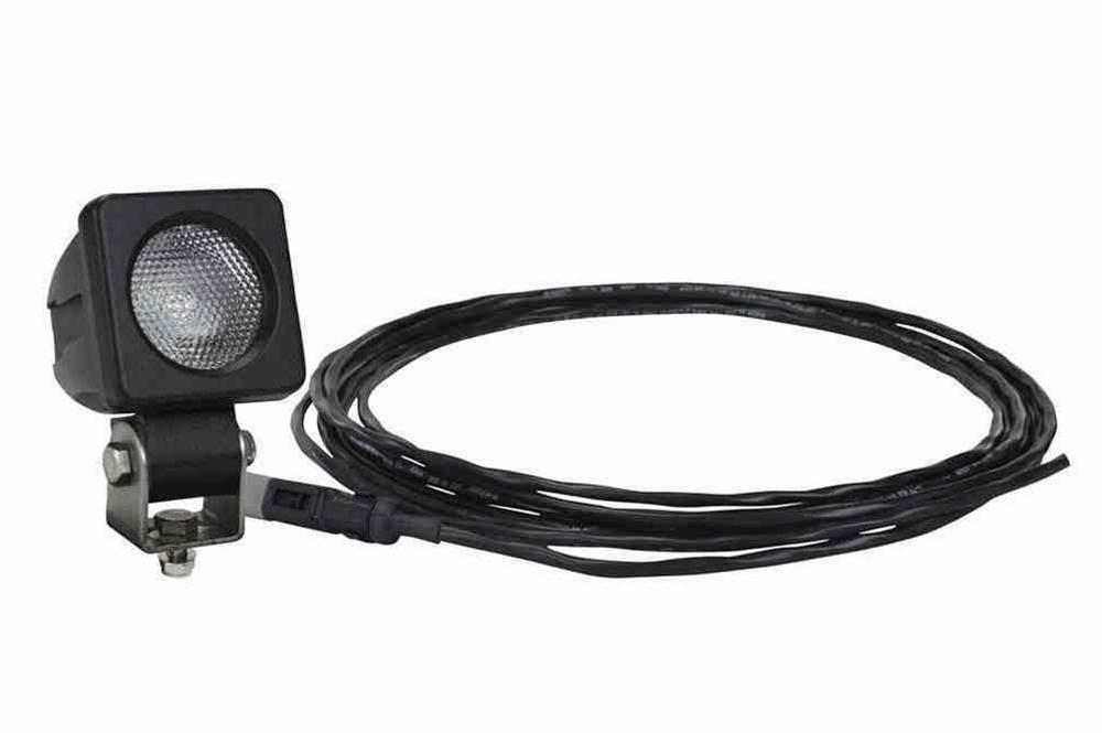 10W LED Light - 900 Lumens - 2" Square - Stud Mount - 9-48V - 10.75' 16/2 SOOW Cord w/ 2" Pigtail - PuriLite