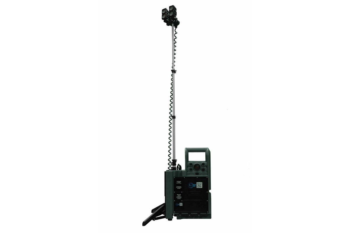 Larson AASDA Portable LED Light Tower w/ Telescoping Light Heads - 4, 10-Watt LEDs - Rechargeable Battery - PuriLite