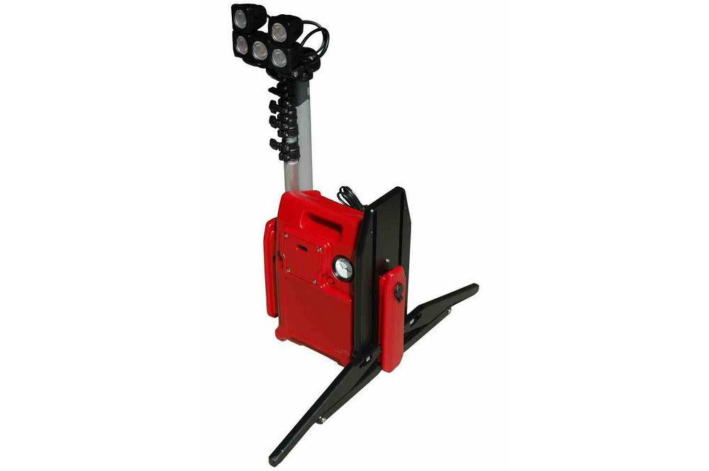 Portable LED Light Tower w/ Telescoping Light Heads - 5 X 3-Watt Infrared LEDs - Rechargeable - PuriLite