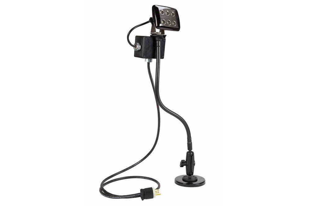 High Output LED Light Emitter on Double Ball Joint - Magnetic Base Goose-Neck Arm - Inline Switch - - PuriLite