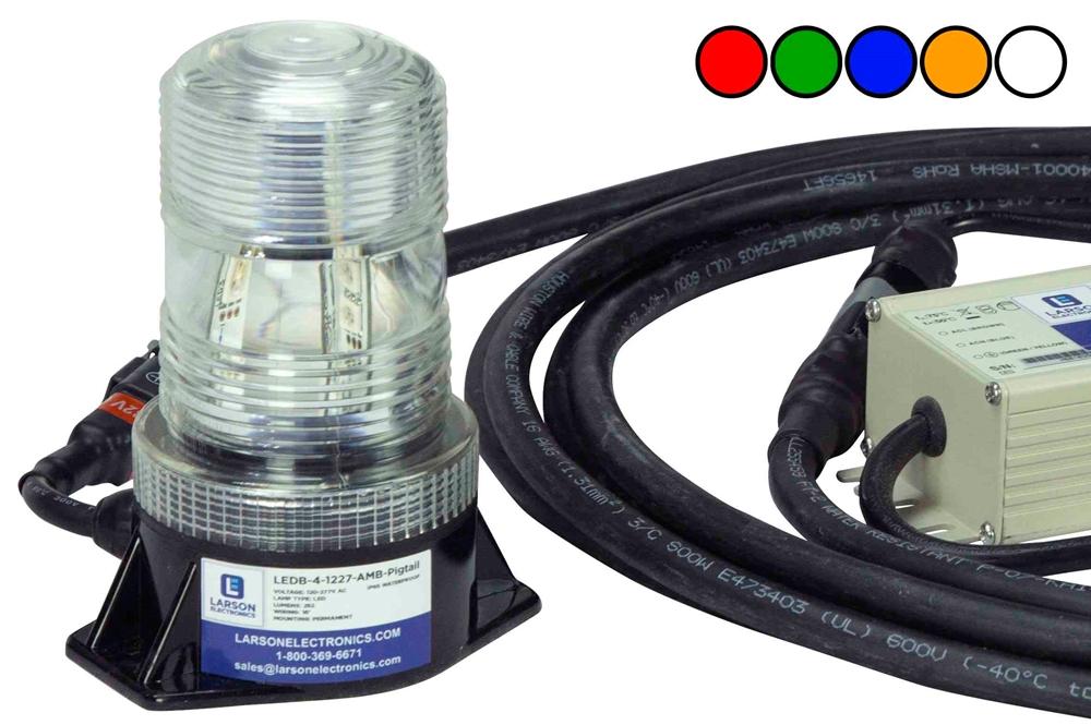 120-277V AC LED Strobe Light - Permanent Mount - 18 LED Beacon - 50,000 Life Hours - PuriLite