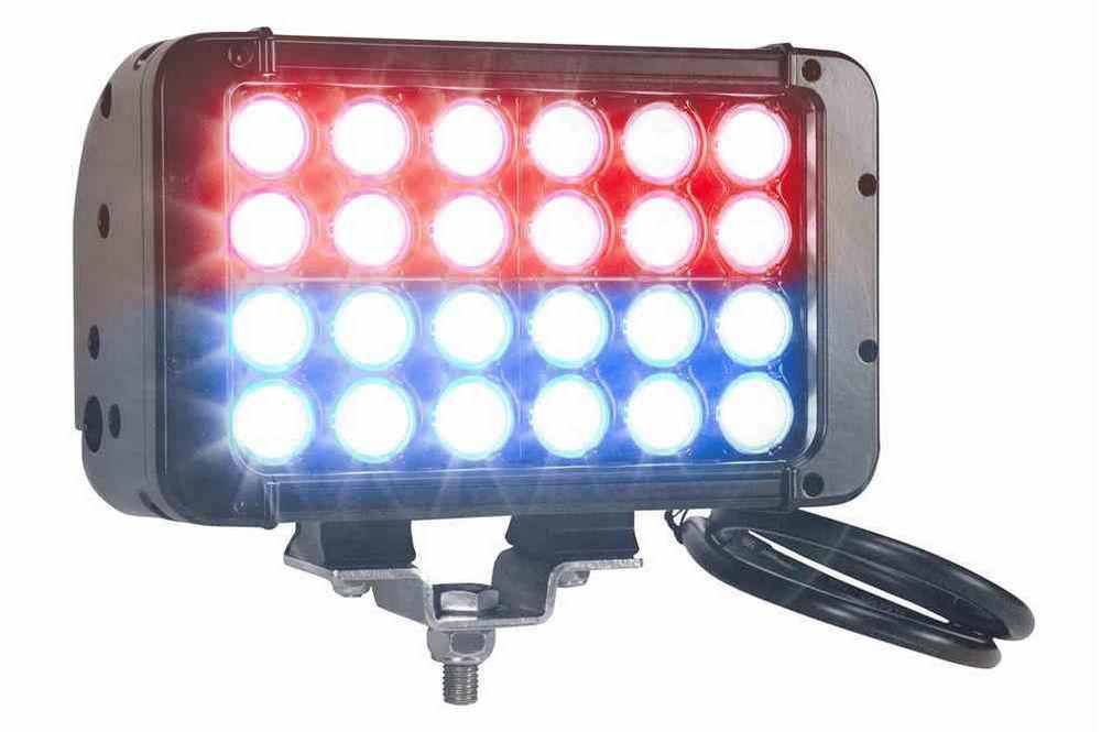 LED Light Emitter - 12 Red LEDs, 12 Blue LEDs - 72 Watts - 500'L X 100'W Spot Beam - 9-42VDC - PuriLite