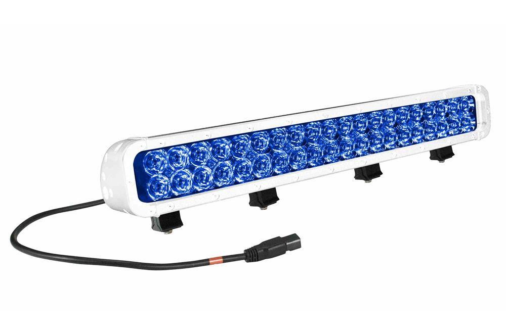 120 Watt LED Light Bar - Blue Light White Housing - 1250'L X 200'W Spot - 9-42VDC - 40 LEDs - PuriLite