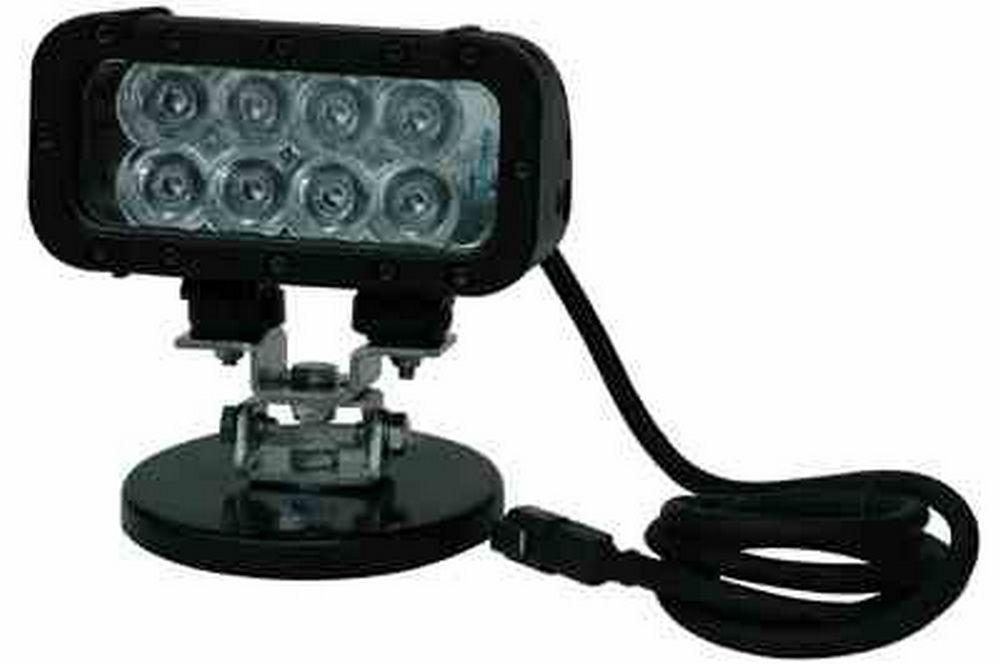 Magnetic LED Light Bar - 200lb. Grip Magnets - 8, 3-Watt LEDs - 9-42V - 16' Coil Cord - PuriLite
