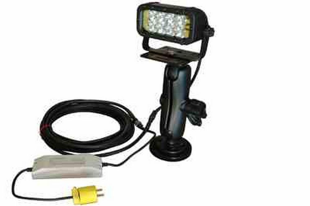 Magnetic LED Light Bar on Trunnion Bracket w/ Double Ball Joint Mount - 8, 3-Watt LEDs - 120-277V AC - PuriLite