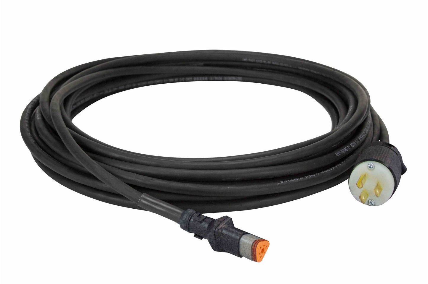 Larson 6' LED Wiring Harness - 3 Conductor SOOW Cord - Male Deutsch Connector and Cord Cap - PuriLite