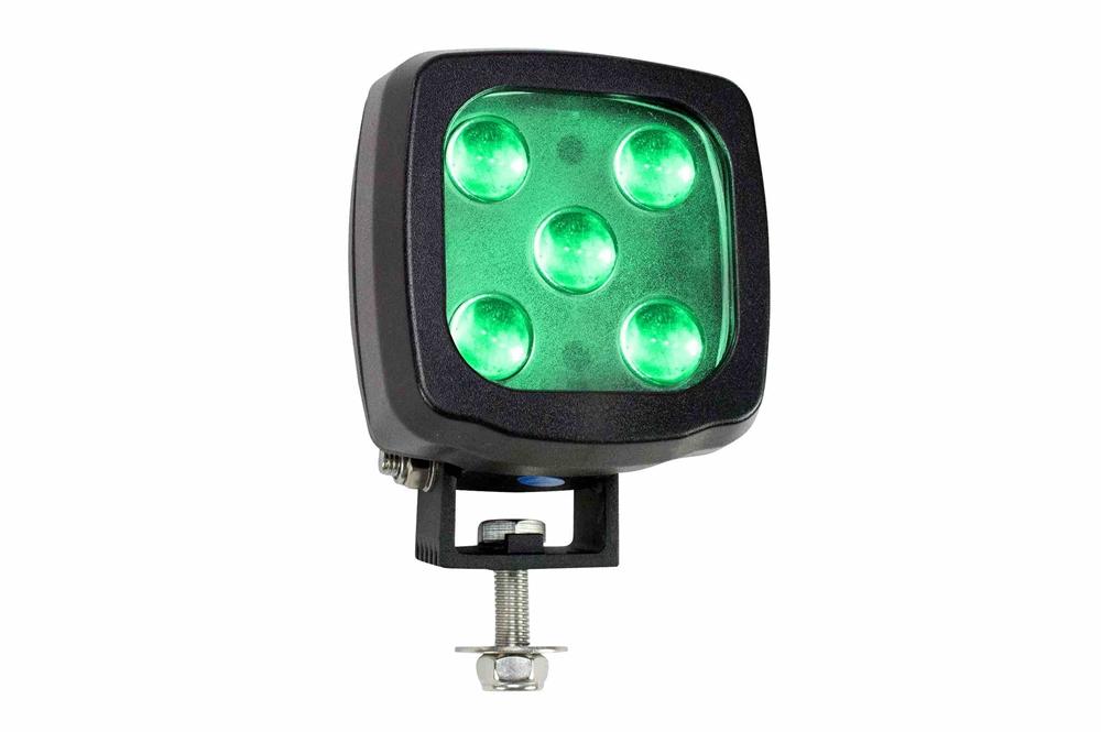 25W Compact Green LED Spotlight - 2250 Lumens - 9-60VDC - Type E Forklift Spotlight - IP67 - PuriLite