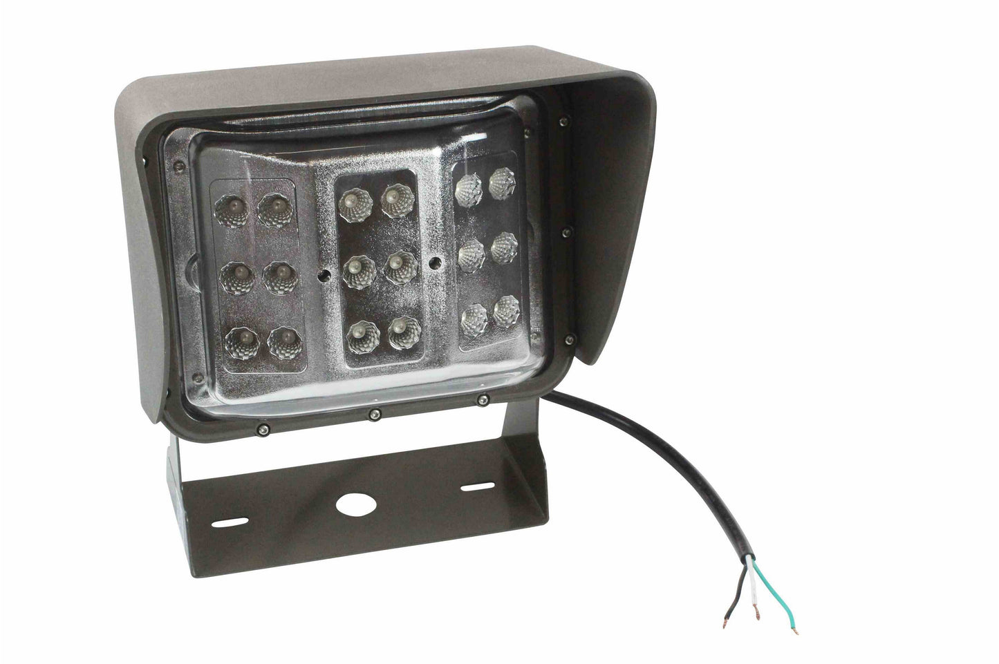 Larson 60 Watt Colored LED Wall Pack Light - Wide Flood Beam - U-Bracket Mount - Red, Blue, Green, Amber - PuriLite