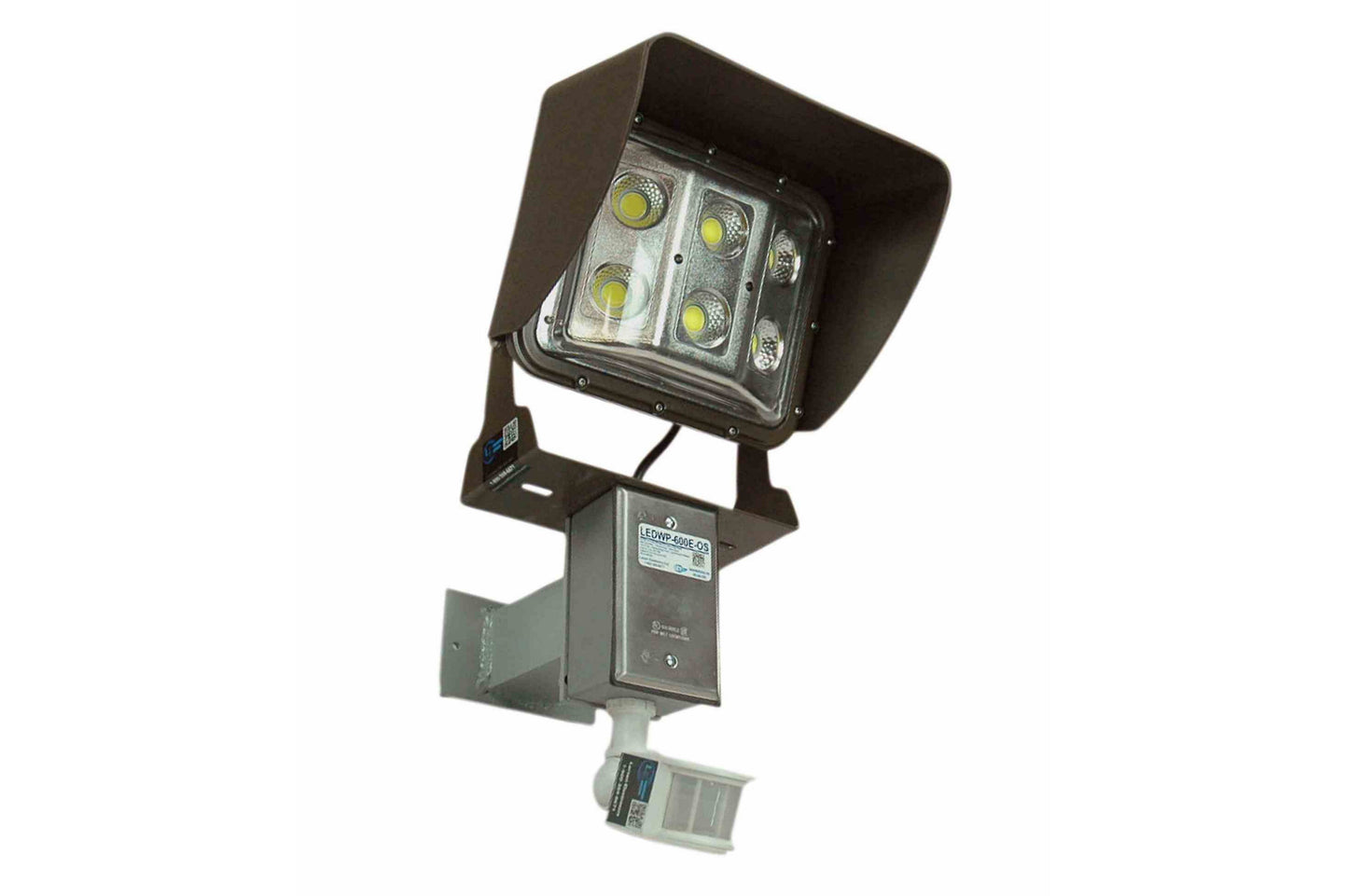 Larson 60 Watt Low Profile LED Wall Pack Light with Glare Shield & Motion Sensor - U-Bracket Mount - PuriLite