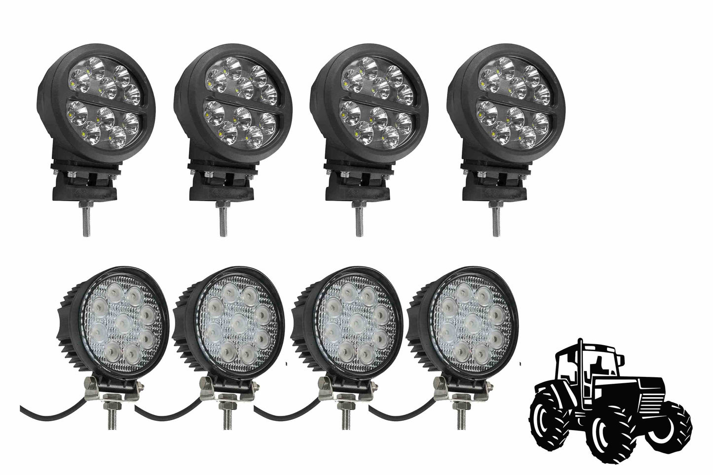 Larson LED Light Package for John Deere 4440 Tractors - (4) LEDLB-10R-CPR - (4) IL-LED-27R - PuriLite