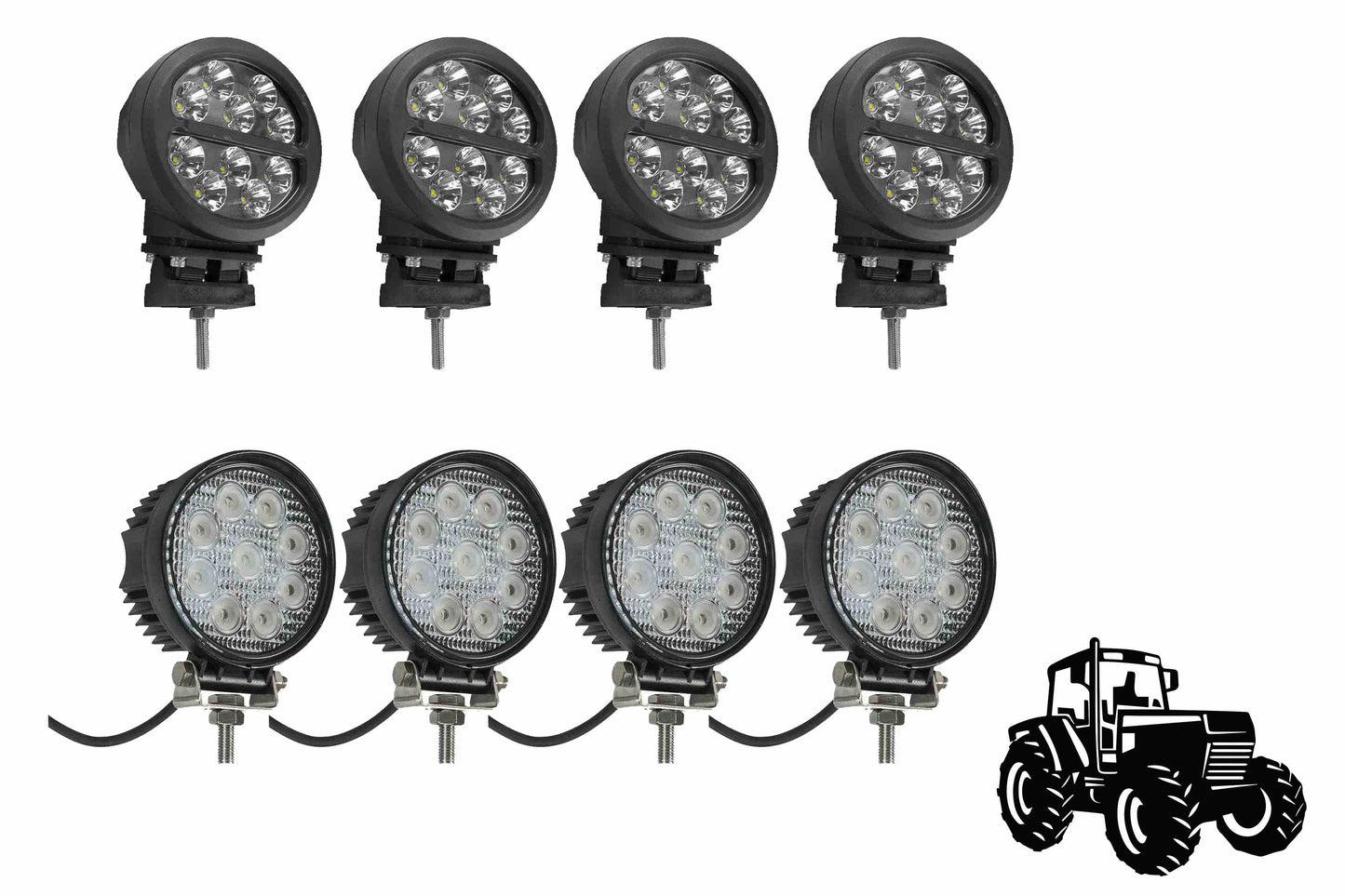 Larson LED Light Package for John Deere 8320 Tractors - (2) LED25WRE-CPR - (4) IL-LED-27R - PuriLite