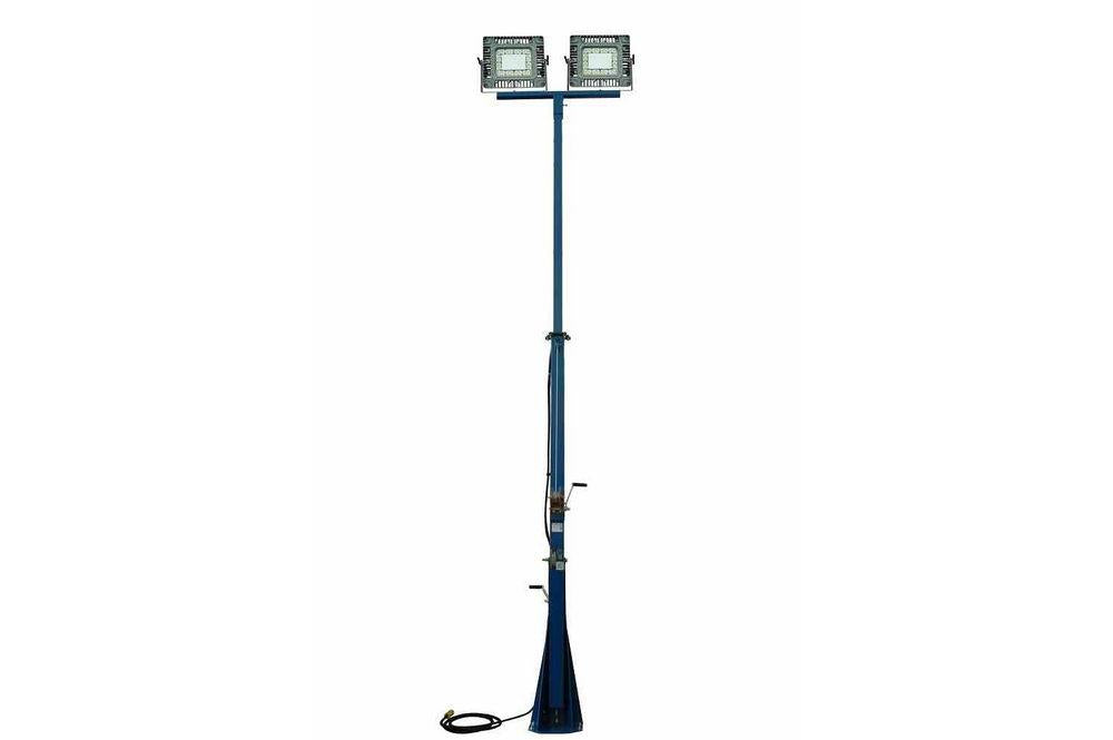 Explosion Proof 16 Foot Telescoping Light Mast - Two C1D1/C2D1 150 Watt LED Lights -10' to 16' Tower - PuriLite