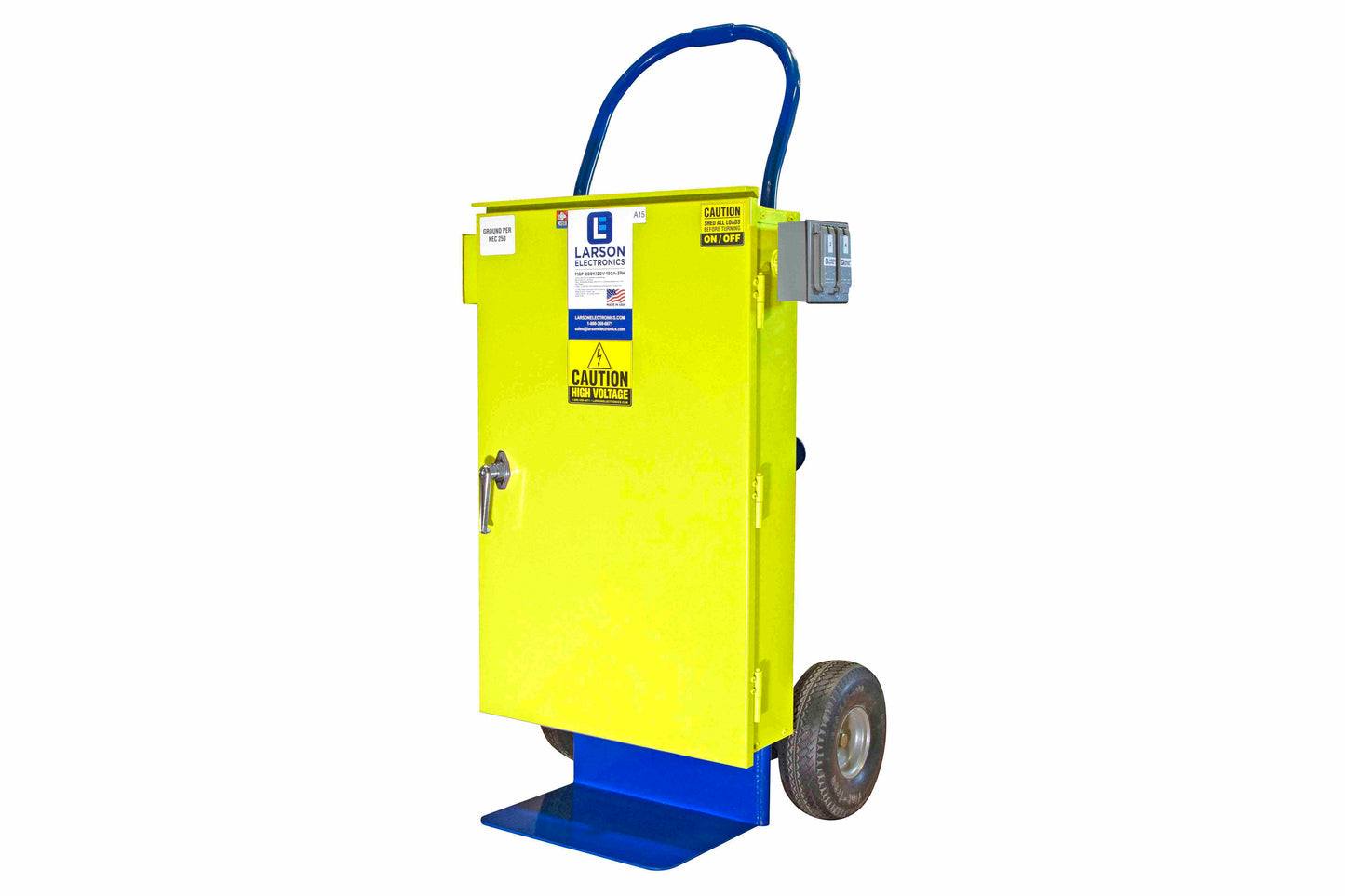 Larson Portable Power Distribution Panel - 120/240V 1PH - (8) Receptacles - GFCI, Yellow Panel - N3R - PuriLite