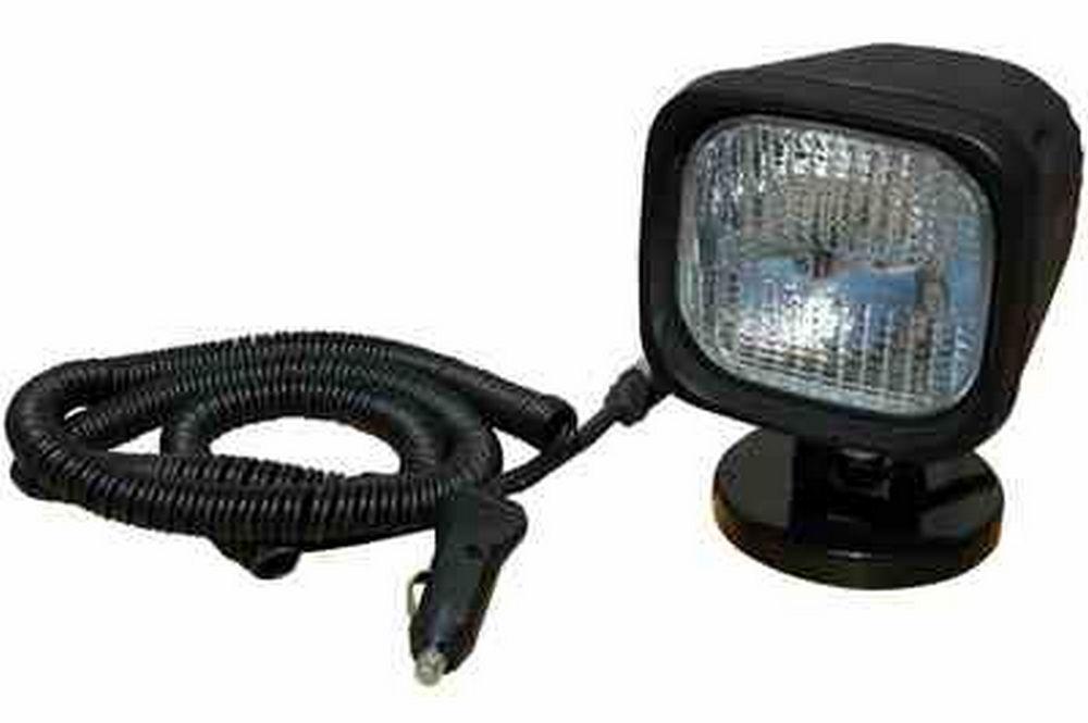 Magnetic HID Flood Light - 3200 Lumens - 5 inch, 200LB Grip Magnet - 12' Coil Cord - Cig Plug - PuriLite