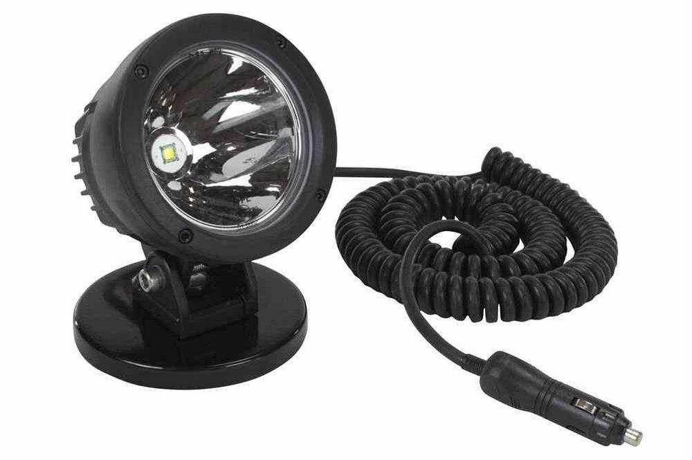 25 Watt High Intensity LED Light with a 100 lb grip Magnetic Base - 12-32V DC - 1000ft Spot Beam - PuriLite