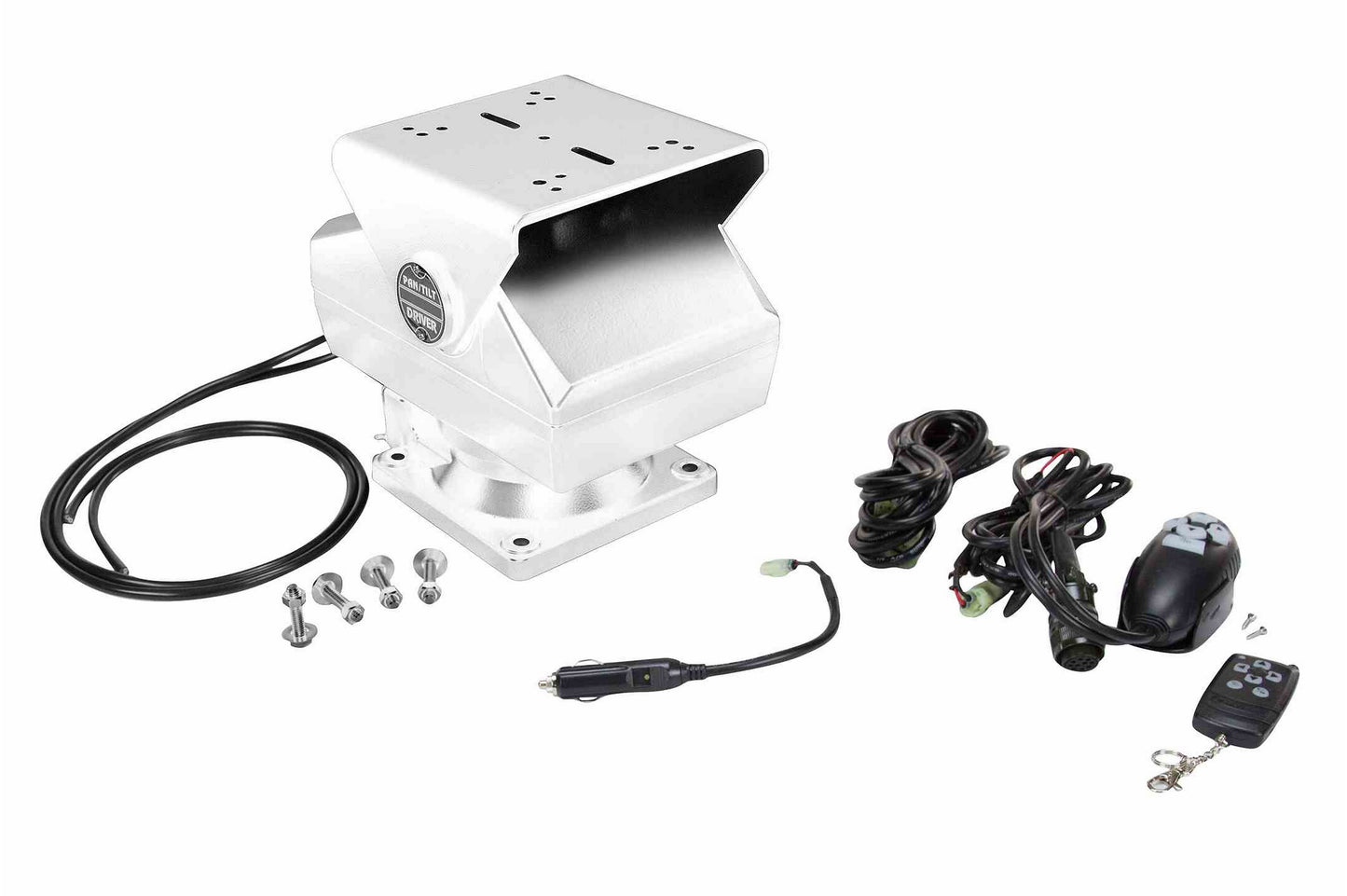Larson Remote Controlled Pan Tilt Base - Rotates and Tilts with Mounting Plate - White Housing - PuriLite