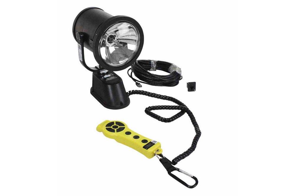 Motorized Remote Control HID Spotlight - 4500 Lumens - 30' Wired Dash Controller - 50W HID Bulb - PuriLite