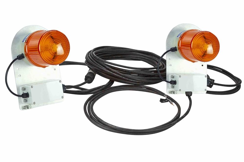 Class II Dual Strobe Warning Light - Single Motion Sensor - 80' 16/3 SOOW Cord - Adjustable Timer - PuriLite