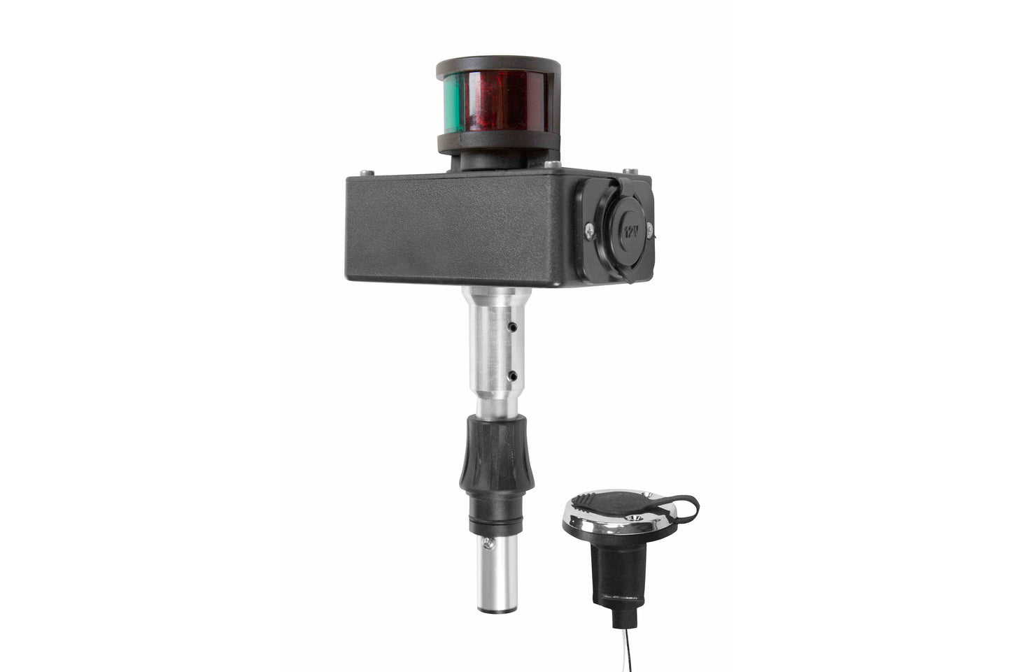Larson Perko Mount - Red/Green Running Lights - (2) Waterproof Cigarette Plug Sockets - 10A Max Load - PuriLite