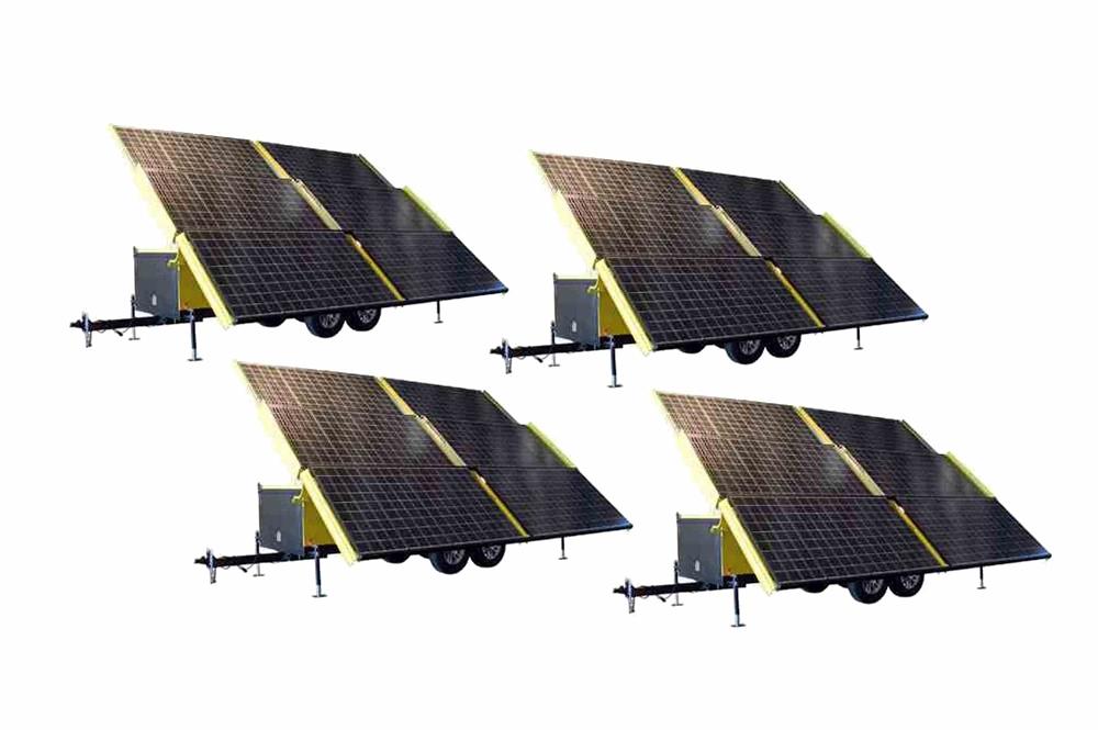Solar Powered Generator System - (192) Panels, (480) Li-ion Batteries - 208Y/120 3-phase Output - (4) 53' Trailers - PuriLite