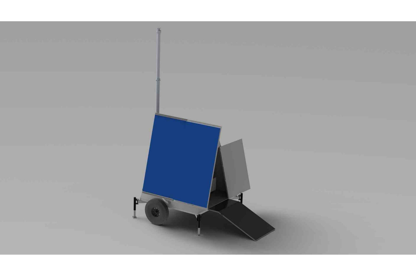 Larson Solar Pyramid Docking Station on Trailer - 5' to 13.5' Mast - (2) 265W Solar Panels - Ramp - PuriLite