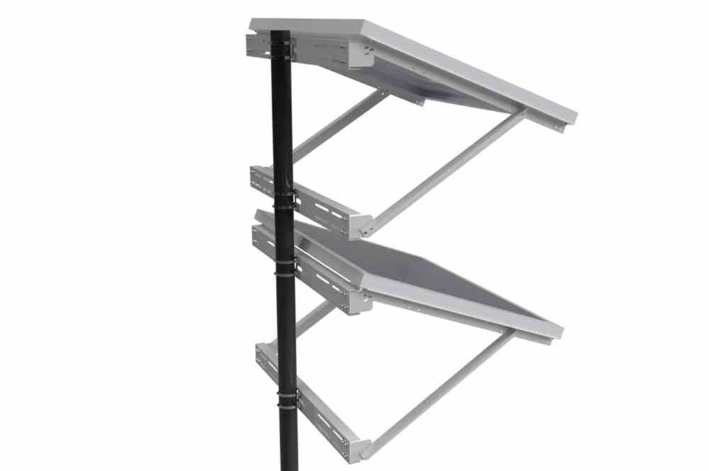 (2) 300W Solar Panels w/ Pole Mounts - 60 Cell Utility Module - Anodized Aluminum Frame - Mounting Kit - PuriLite