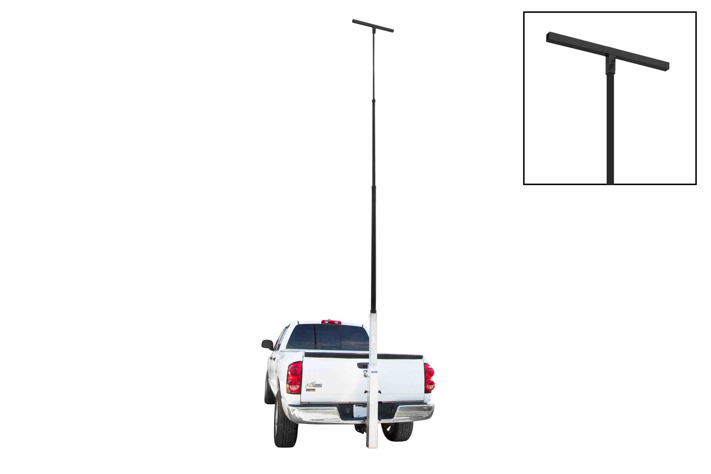 Larson 4-Stage Trailer Hitch Mount Equipment Tower w/ T-Head - 6.4' to 20' - Powder Coated - PuriLite