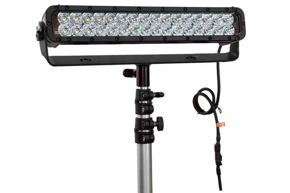 96W LED Light Bar w/ Telescoping Aluminum Pole Mount - 3' to 8.5' - 9-42V DC, 5760 lms - Adjustable - PuriLite