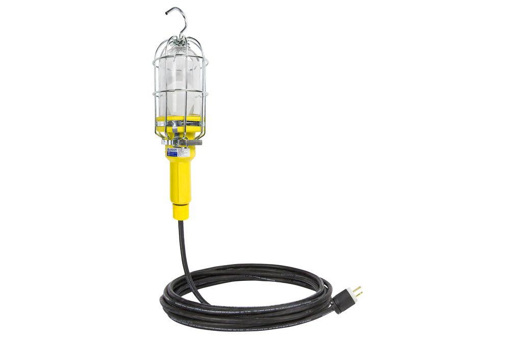 100 Watt Incandescent Vapor Proof Droplight / Handlamp - 100' 12/3 SOOW Cord - NEMA 4X - PuriLite