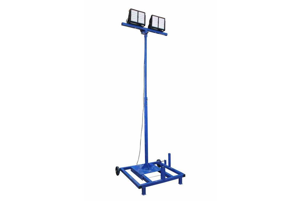 600 Watt Portable Work Area Light Tower - Extendible Tower W/ Wheels - (2) 300 Watt LED Lights - PuriLite