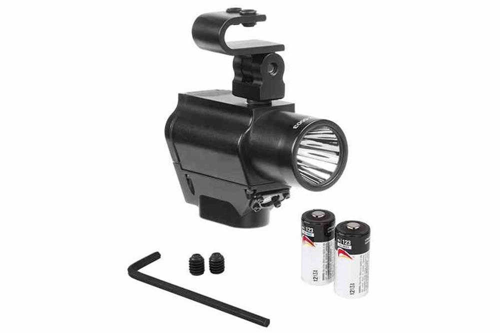 Battery-powered Helmet Mount LED Light - (3) Modes, Green Rear Light - (2) CR-123 Lithium Batteries - PuriLite