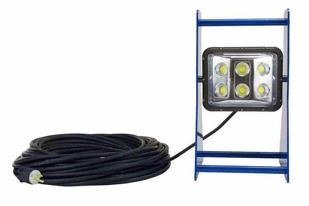 60 Watt Color Changing Portable LED Work Area Light - Aluminum Frame - Adjustable Head - 120-277V AC - PuriLite