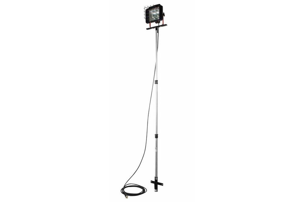 Work Light - 120V 500W Quartz Light - Pole Mount with Elevation - 25' cord - Straight Blade Plug - PuriLite