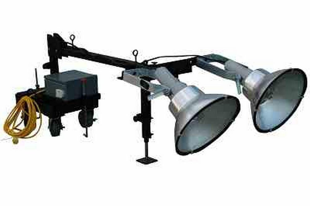 Boiler Inspection Light - Telescoping Light Tower - 2 X 1000 Watt Metal Halide Lights - Wheeled Cart - PuriLite