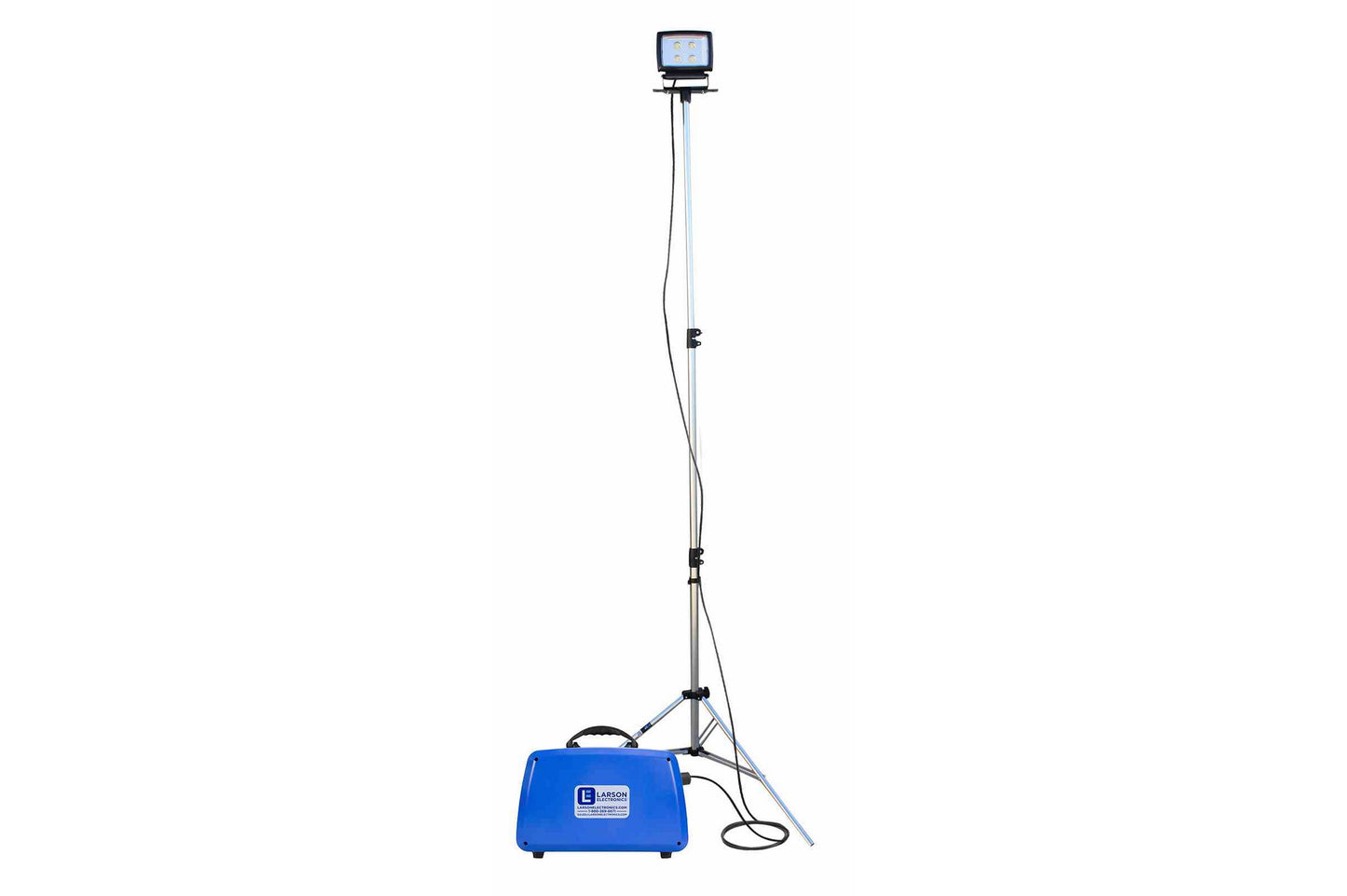 Larson 50W Rechargeable LED Telescoping Tripod Light - Extends 3.5' to 10' - 1.5 kWh Li-ion Battery Pack - PuriLite