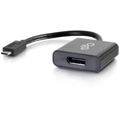 C2G USB C to DisplayPort Adapter Converter 4K 30Hz - Black TAA - 8" DisplayPort/USB A/V Cable for Projector, Monitor, HDTV, Tablet, Notebook - First End: 1 x Type C Male USB - Second End: 1 x DisplayPort Female Audio/Video - Supports up to 4096 x 2160 - - PuriLite