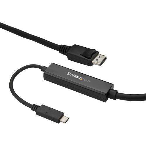 StarTech.com 9.8ft/3m USB C to DisplayPort 1.2 Cable 4K 60Hz - USB Type-C to DP Video Adapter Monitor Cable HBR2 - TB3 Compatible - Black - USB C to DisplayPort 1.2 Cable w/ 4K 60Hz/HBR2/5.1 Audio/HDCP 2.2/1.4 - Integrated video adapter minimizes signal - PuriLite