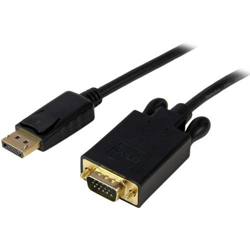 StarTech.com 6ft (1.8m) DisplayPort to VGA Cable, Active DisplayPort to VGA Adapter Cable, 1080p Video, DP to VGA Monitor Converter Cable - 6ft/1.8m Active DisplayPort to VGA cable HBR2 | 2048x1280/1080p 60Hz | EDID/DDC - Video adapter cable prevents sig - PuriLite
