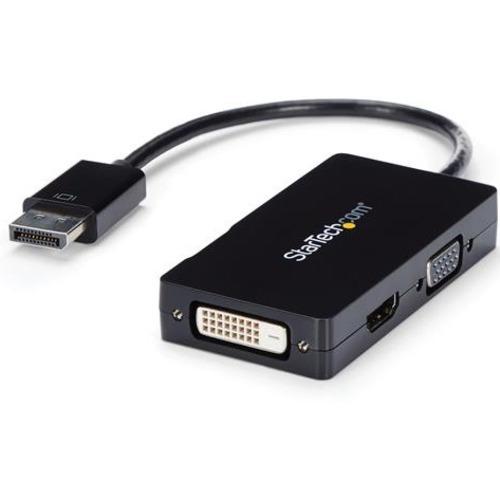 StarTech.com Travel A/V adapter: 3-in-1 DisplayPort to VGA DVI or HDMI converter - Connect a DisplayPort-equipped PC to an HDMI, VGA, or DVI Display - Connect Laptop to TV - DisplayPort to DVI - DisplayPort to VGA - DisplayPort to HDMI - DP to DVI - DP t - PuriLite