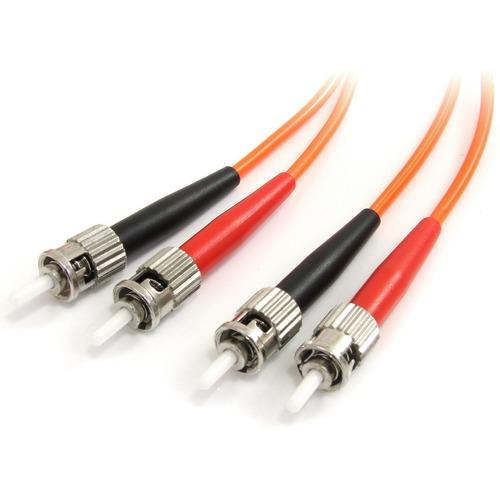StarTech.com 2m Fiber Optic Cable - Multimode Duplex 62.5/125 - LSZH - ST/ST - OM1 - ST to ST Fiber Patch Cable - Connect fiber network devices for high-speed transfers with LSZH rated cable - 2m ST Fiber Optic Cable - 2 m ST to ST Fiber Patch Cable - 2 - PuriLite