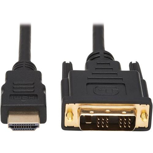 Tripp Lite 6ft HDMI to DVI-D Digital Monitor Adapter Video Converter Cable M/M 6' - 6 ft DVI/HDMI Video Cable for Video Device, TV, Projector, Satellite Receiver, A/V Receiver - First End: 1 x HDMI Male Digital Audio/Video - Second End: 1 x DVI-D (Single - PuriLite