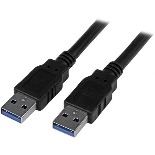 StarTech.com 6 ft Black SuperSpeed USB 3.0 Cable A to A - M/M - Type A Male USB - Type A Male USB - 6ft - Black - PuriLite