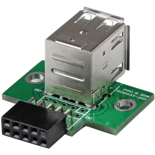 StarTech.com StarTech.com 2 Port USB Motherboard Header Adapter - USB A to USB 10 Pin Header F/F - 1 x IDC Female - 2 x Type A Female USB - PuriLite